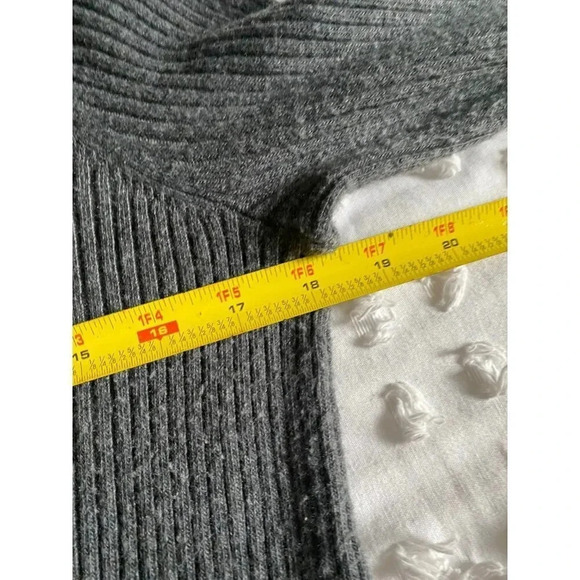 Anthropologie Sweater Women's XS Ett:twa Wool Blend Grey Ribbed V Neck Pullover - Picture 8 of 9